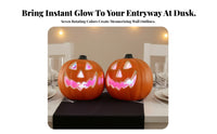 Battery Powered Jack-O'-Lantern Spooky Light-up Pumpkin Glowing Light up Pumpkin Compact for Tabletop, Mantel, Entryway