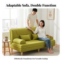 Space-Saving Multi-Position Sleeper Sofa Adjustable Backrest Convertible Couch Washable Cover Living Room Furniture Ergonomic Support for Small Apartment Residents, Students, Homeowners, Home Office