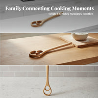 Wooden Stirring Paddle Smooth Finish Light Brown Double-Circle Stirrer