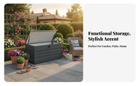 Garden Storage Bench Large Capacity Outdoor Storage Container Weather-Resistant Weatherproof for Gardeners, Families, Balcony