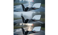 Angular Motorcycle Mirrors with Mounting Hardware Streamlined Motorcycle Rearview Mirrors Carbon-Fiber-Look Side Rearview Mirror Adjustable for Motorcyclists, Riders, Street Bikes, Touring Motorcycles