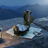 Compass Foldable Folding Compass Navigation Tool Degree Graduations Carrying Loop