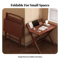 Foldable Computer Desk Folding Design foldable X-Frame Desk Space-Saving No Assembly Required for Remote Workers, Study Room