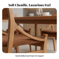 Light Luxury Aesthetic Cat Ear support Chair sturdy Wood Legs Accent Seat Upholstered Seating Furniture designer-inspired design for Design aficionados, Interior Decorators, Homeowners, Dining Room, Kitchen, perusing corner, Home Office