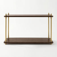 Desktop Shelf Organizer Vintage-Retro-Chic Desk Organizer Rack Home Desk Shelf with Two Tiers for Vanity, Bar, Sideboard