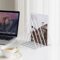 Metal Book Stand, Small Triangle Book Holder, Paper Organizer for College Students, Home Office Desk Organizer