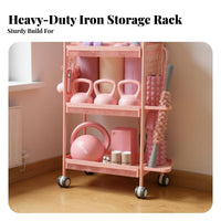 Space Saving Fitness Mat Storage Rack Mobile with Wheels Fitness Mat Storage Holder Large Capacity Home Gym Rolling Organizer Heavy Duty for Women