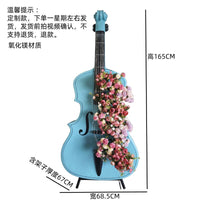 欧美风格大提琴橱窗花园庭院别墅阳光房民宿商场美陈布置装饰摆件