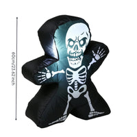 Large Inflatable Skeleton with LED Lights Freestanding Halloween Inflatable Skeleton Scary Easy to Store for Yard, Porch