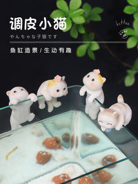 树脂卡通园艺盆栽装饰猫咪微景观工艺品挂件迷你爬缸小猫饰品花盆
