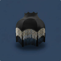 Black Velvet Lampshade Classic Design Tassel Fringe Shade Handmade Look