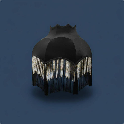 Black Velvet Lampshade Decorative Tassels Tassel Fringe Shade Soft Texture