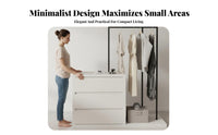 Dresser with Clothes Rack Multi-functional Chest of Drawers Garment Rail Clothing Organizer Engineered Wood Suitable for Adults Bedroom Dorm Entryway