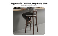 Wooden Highsupport Stool Nordic Counter Stool Seating Utilitarian Design With Rear Supportrest for Cafe Owners, Reception Area
