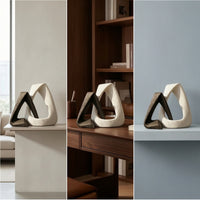 Sculpture with Interlocking Loops Matte Statue Compact for Entryway, Minimalists