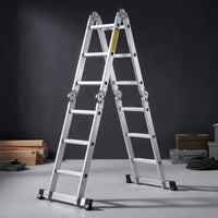 Aluminum Step Ladder Foldable Folding Step Ladder Multi-Angle for Home Hobbyists, Homeowners, Home Maintenance, Garage, Workshop