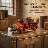 Vintage Fire Truck Model - Red Iron