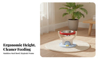 Rust-Resistant Wall-Mounted Pet Bowl Space-Saving Feeder Easy to Clean for Cats, Small Dogs, Young Dogs, Kitchen, Apartment