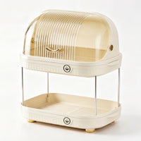 Nursing Bottle Storage Box with Cover Dust-Resistant Multifunctional Drainage Rack Ventilated Bottle Organizer with Dome Lid for Parents