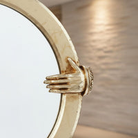 Wall Mirror Artistic Design Round Classical Resin Mirror Vintage Influenced House Decoration for Living Room, Bedroom, Entryway