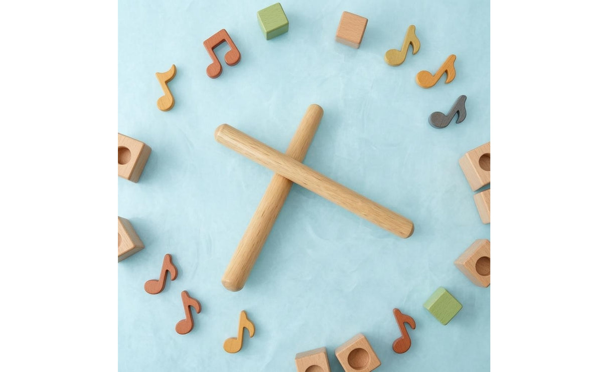 Rounded Ends Percussion Rhythm Sticks Natural Wood Wooden Rhythm Sticks for Beat Keeping