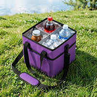 Large Capacity Four-Compartment Insulated Cooler Bag, Reusable, Portable, Shoulder Bag