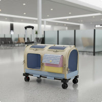 Feline Rolling Suitcase Lightweight Pet Rolling Suitcase Hard-Sided for Outdoor