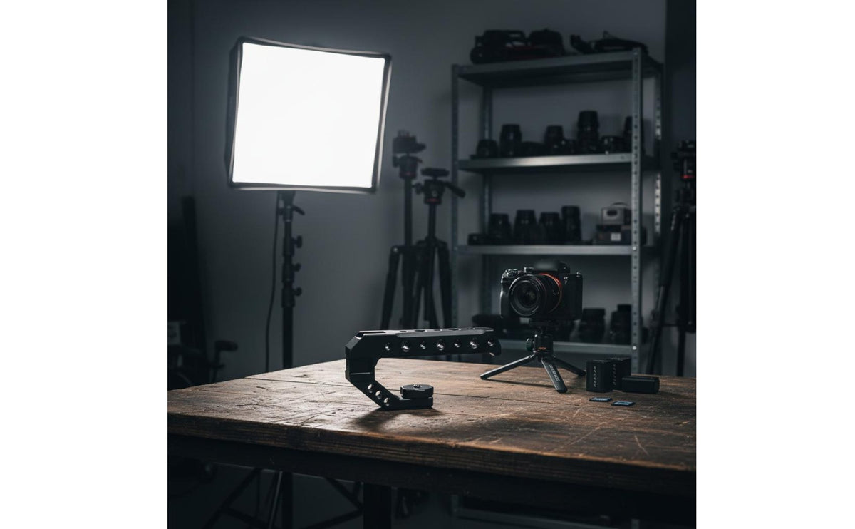 Camera Frame Top Handle CNC Machined Camera Frame Handle Universal Cinematic Rig Grip Aluminum Alloy Frame Ergonomic Design