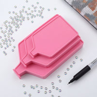 3 Pieces Nested Diamond Painting Drill Tray Stackable Bead Sorting Tray with Spout Ribbed for Crafters