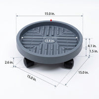Plant Trolley with Water Collection Tray, Round Plant Pot Base and Tray, Floor Standing Pot Mover with Casters for Indoor Use