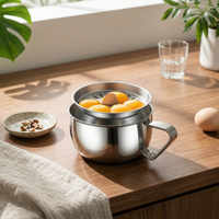 Lidded Egg White Separator Perforated Egg White Separator Cup Polished Silver