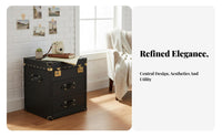 SuitcaseVintage End Table Vintage Design Bedside Storage Table British-themed Easy Assembly for Interior Decorators, Students