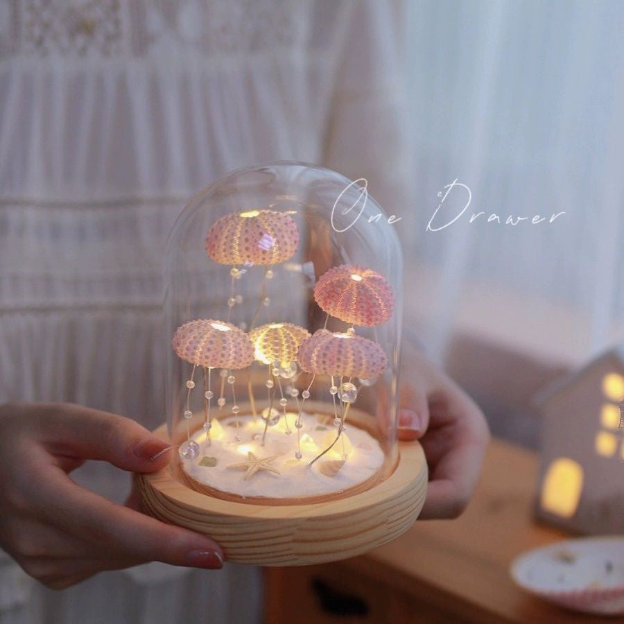 Dreamy Shell Sea Urchin Jellyfish Night Light Decoration DIY Kit, Birthday Gift, Team Building