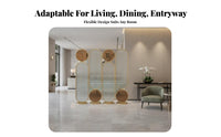 Movable stand-alonestanding Partition Panel No-Drill Installation stand-alonestanding Fluted Panel Modern Aesthetic Room Separator Easy Assembly for Business Owners, separatedice Workers, Entrance Hall, salon, Studio Apartment, Bedroom