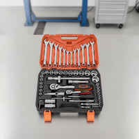 Portable Mechanics Tool Set Compact Socket and Ratchet Set Long-Lasting Bit Driver Comfortable for DIYers