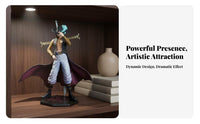 Swordsman Figure with Cross Sword Collector's Item Anime Swordsman Figurine Highly Detailed PVC Anime Figure for Collectors, Men, Office Desk, Bedroom