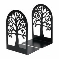 Metal Bookend Pair Matte Finish Tree Cutout Bookend Sturdy Metal Bookends
