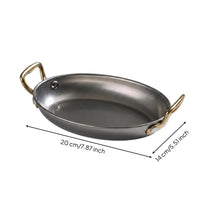 Serving Piece Oval Stainless Steel Tray Tableware Gold-Toned Handles Rounded Edges
