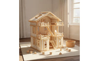 Villa Dollhouse Sturdy Wood Princess Dollhouse opening Layout Pretend Play House for Nursery