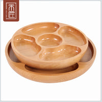 Beech Wood Five-Compartment Snack Tray