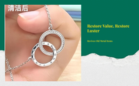 Cleans gold, silver, prevents tarnish