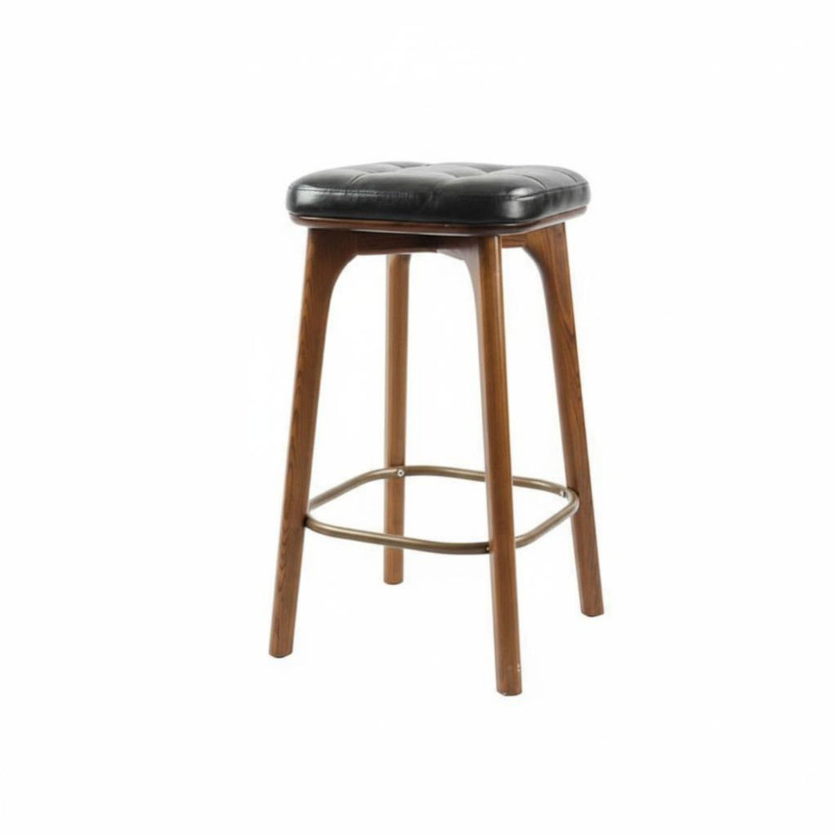 Wooden Bar Chair with Backrest Ergonomic Counter Seating Easy Assembly for Cafe
