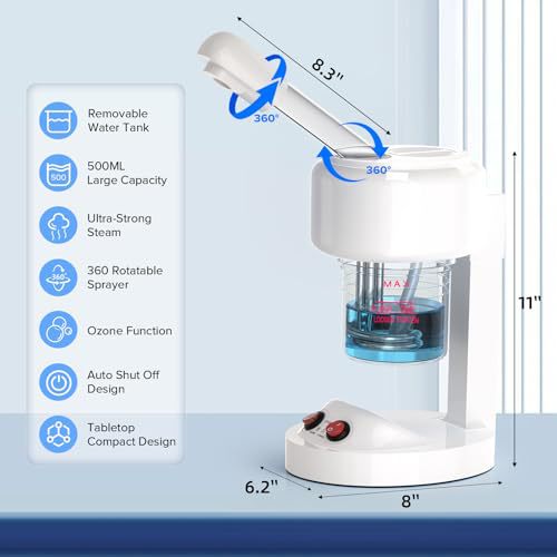Hot Mist Facial Steamer with Smart Frequency Control
