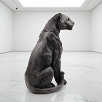 Lifelike Black Panther Sculpture Latin American Style Model Home Villa Courtyard Outdoor Floor Decoration Landscape Resin Sculpture