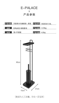 卫生间落地夹缝置物架纸巾收纳架浴室长柄家用马桶刷座厕所刷套装