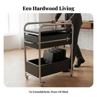 2-Tier Rolling Trolley Multi-Functional 2-Tier Rolling Stand adjustable