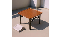 Carbon-Steel Frame Folding Square Game Table 18 Mm Thick Top Folding Game Table Rounded Edges Home Furniture Walnut Finish