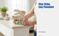 Easter Bunny Decoration, Wooden Craft, Colorful Hollow Bunny Figurine for Home, Modern Minimalist Style