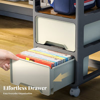 Slim Rolling Storage Cart Space-Saving Narrow Rolling Rack Multitier Design