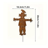 Scarecrow Stake Weathered Finish Outdoor Decor Easy Installation for Lawn